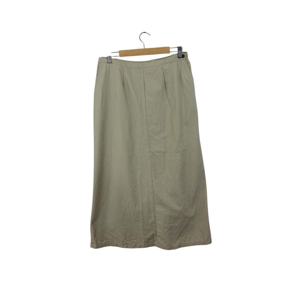 ExOfficio Travel 14 Skirt Midi A-Line Lightweight Beige Tan Womens